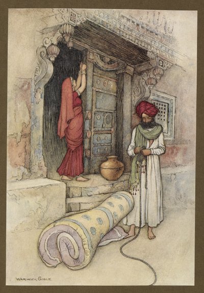 Planche 9 : "Ils se mirent alors en route", de Folk-Tales of Bengal ... Avec 32 illustrations en couleur par Warwick Goble. (Édition de luxe) - Warwick Goble