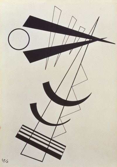 Betonte Gewichte en noir et blanc - Wassily Kandinsky