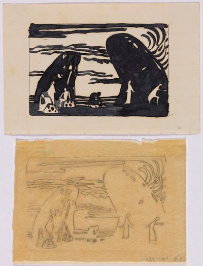 Entwurf und Pause zu dem Holzschnitt Klänge, S. 65 - Wassily Kandinsky
