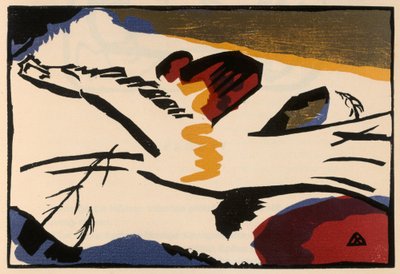 Holzschnitt zu dem Gemälde "Lyrisches" (Blatt 9 aus: "Klänge") - Wassily Kandinsky