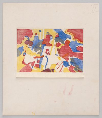 Holzschnitt zu dem Gemälde "Orientalisches" (Erster Zustand) - Wassily Kandinsky