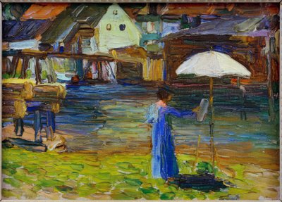 Kallmünz – Gabriele Münter peignant I - Wassily Kandinsky
