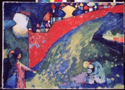 Le sort. Un mur rouge - Wassily Kandinsky