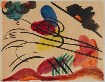 Avec trois cavaliers - Wassily Kandinsky