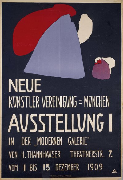 Affiche pour la 1ère exposition de la Neue Künstlervereinigung München, 1909 - Wassily Kandinsky