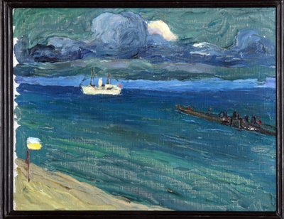 Rapallo (Italie). Paysage avec un bateau à vapeur. - Wassily Kandinsky