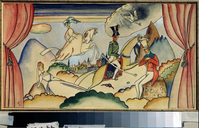 Scène avec un officier - Wassily Kandinsky
