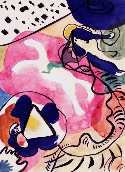 Étude pour le Chevalier bleu - Wassily Kandinsky
