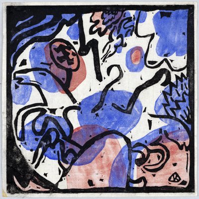 Trois cavaliers en rouge, bleu et noir - Wassily Kandinsky