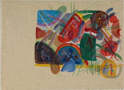 Aquarelle avec forêt et arc-en-ciel, 1913 - Wassily Kandinsky