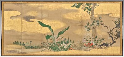 Fleurs et arbres des quatre saisons (écran droit) - Watanabe Shiko