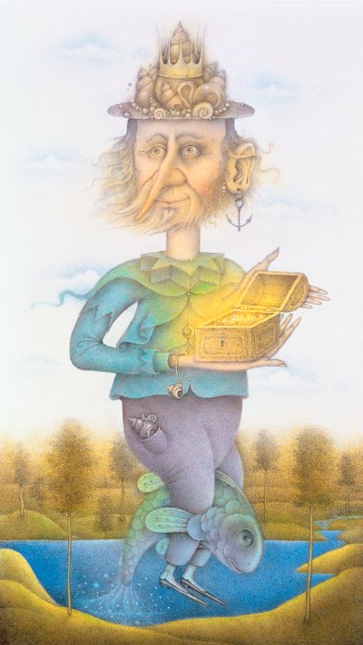 Neptune (crayon et crayon de couleur sur papier) (paire de 155032) - Wayne Anderson