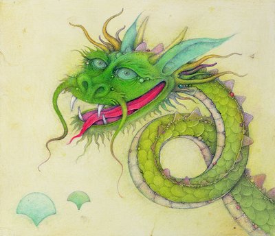 Le dragon aux oreilles bleues, 2000 (techniques mixtes) - Wayne Anderson