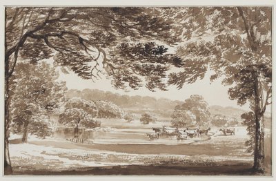 Paysage boisé avec des vaches dans un étang - Weissenbruch (workshop of)