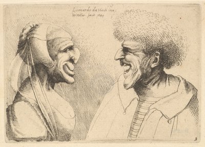Un couple déformé se faisant face, 1645 - Wenceslaus Hollar