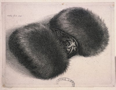 Un grand manchon avec une bande de brocart - Wenceslaus Hollar