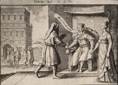 Abimélec réprimandant Abraham. État 1 - Wenceslaus Hollar