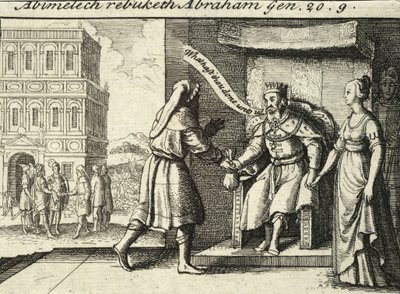 Abimélec réprimandant Abraham. État 2 - Wenceslaus Hollar