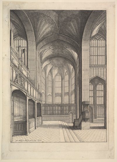 Chapelle de Brays dans la Chapelle St. Georges, Windsor., 1663 - Wenceslaus Hollar