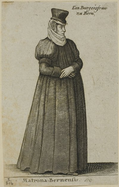 Femme de bourgeois de Berne - Wenceslaus Hollar