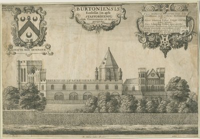 Abbaye de Burton-upon-Trent : gravure sur cuivre, 1661 - Wenceslaus Hollar
