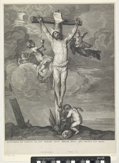 Le Christ en croix avec des anges - Wenceslaus Hollar