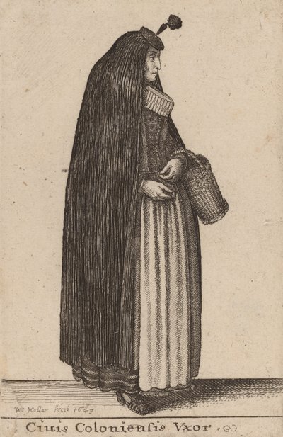 Ciuis Coloniesis Vxor, 1643 - Wenceslaus Hollar