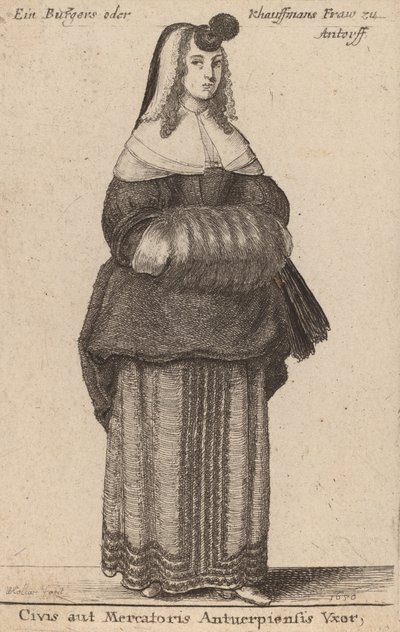 Ciuis aut Mercatoris Antuerpiensis Vxor, 1650 - Wenceslaus Hollar