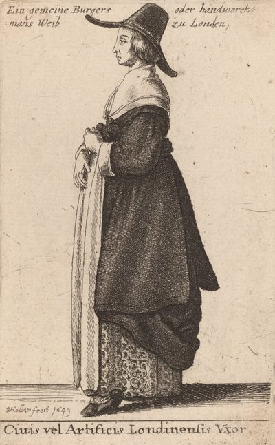 Ciuis vel Artificis Londinensis Vxor, 1643 - Wenceslaus Hollar