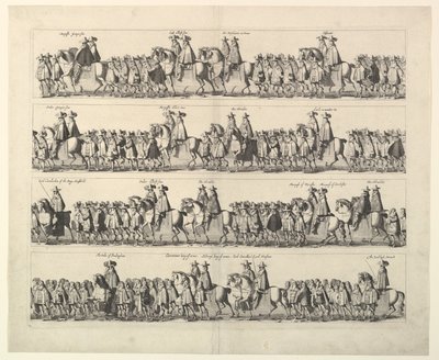 Procession de couronnement de Charles II à travers Londres - Wenceslaus Hollar