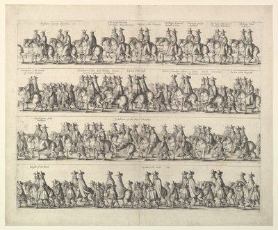 Procession de couronnement de Charles II à travers Londres - Wenceslaus Hollar