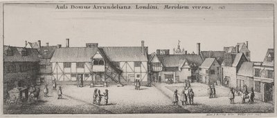 Cour de la maison Arundel, vue du sud - Wenceslaus Hollar
