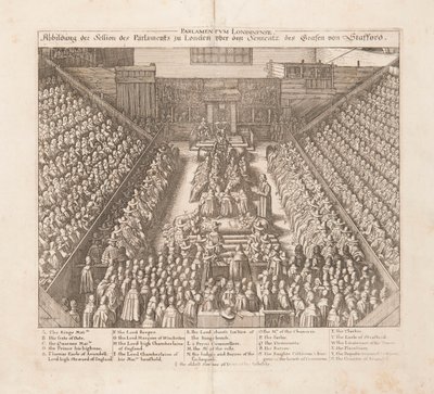 Représentation de la session du Parlement de Londres sur la sentence du comte de Stafford, vers 1642 - Wenceslaus Hollar