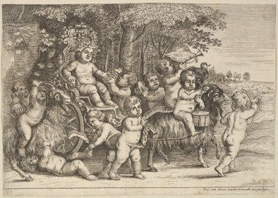 Onze garçons et trois chèvres - Wenceslaus Hollar