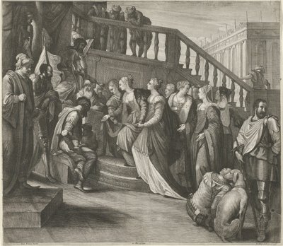 Esther devant Assuérus - Wenceslaus Hollar