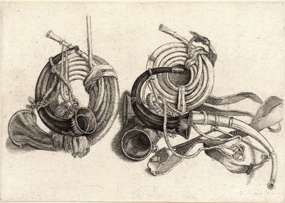 Cinq cors de chasse - Wenceslaus Hollar