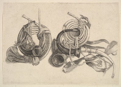 Cinq cors de chasse - Wenceslaus Hollar