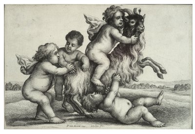 Quatre petits garçons et une chèvre - Wenceslaus Hollar