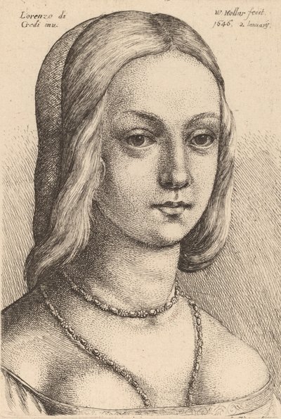 Tête de femme regardant à droite - Wenceslaus Hollar