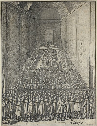 Chambre des Lords, Palais de Westminster à Londres, vers 1650 - Wenceslaus Hollar