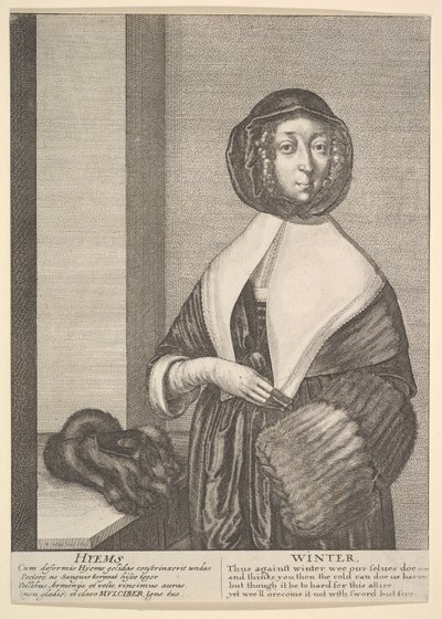 Hyems - Hiver trois-quarts de longueur, 1641 - Wenceslaus Hollar