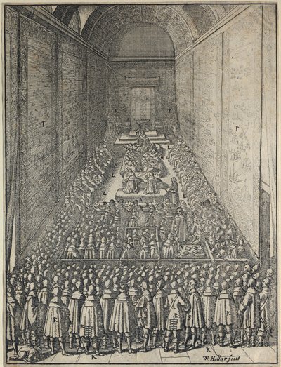 Intérieur de la Chambre des Lords en session, Palais de Westminster, Londres - Wenceslaus Hollar