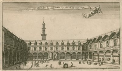 Intérieur de la Bourse Royale, Londres - Wenceslaus Hollar
