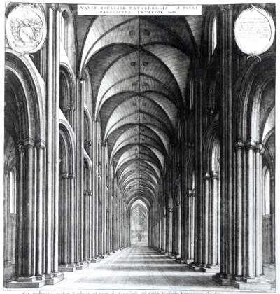 Intérieur de la nef de Saint-Paul, 1658 - Wenceslaus Hollar