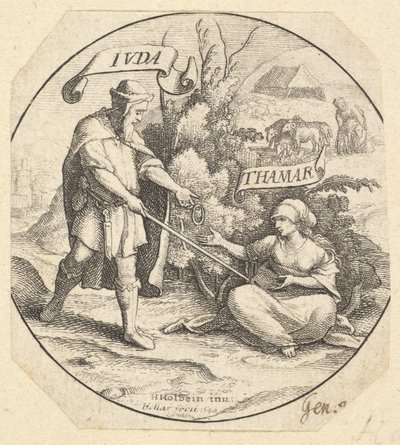 Juda et Tamar - Wenceslaus Hollar