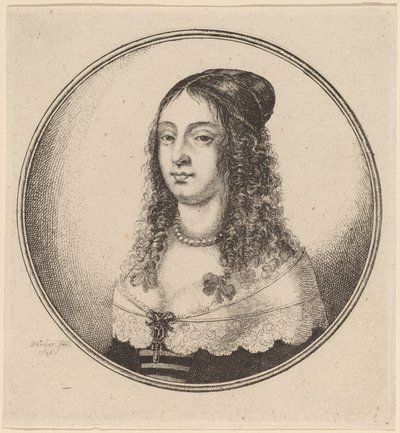 Dame avec des rubans sur les boucles - Wenceslaus Hollar