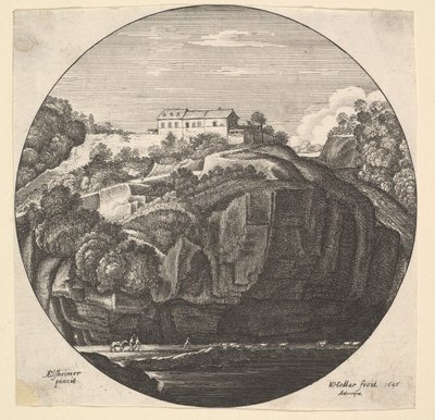 Paysage avec une maison sur des falaises, 1646 - Wenceslaus Hollar