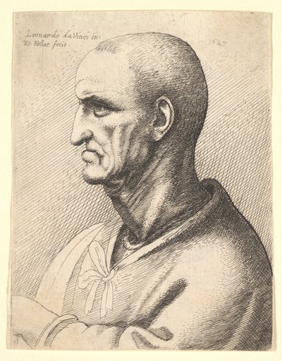 Homme avec une expression sévère de profil à gauche, 1645 - Wenceslaus Hollar