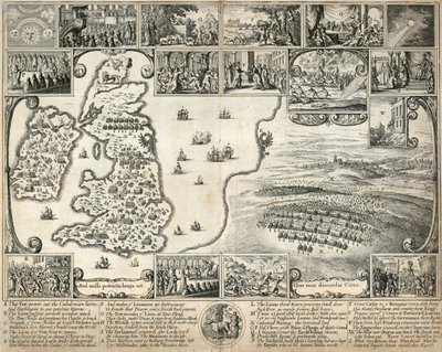 Carte des îles britanniques et illustrations d