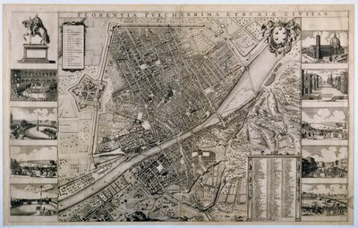 Carte de la ville de Florence - Wenceslaus Hollar